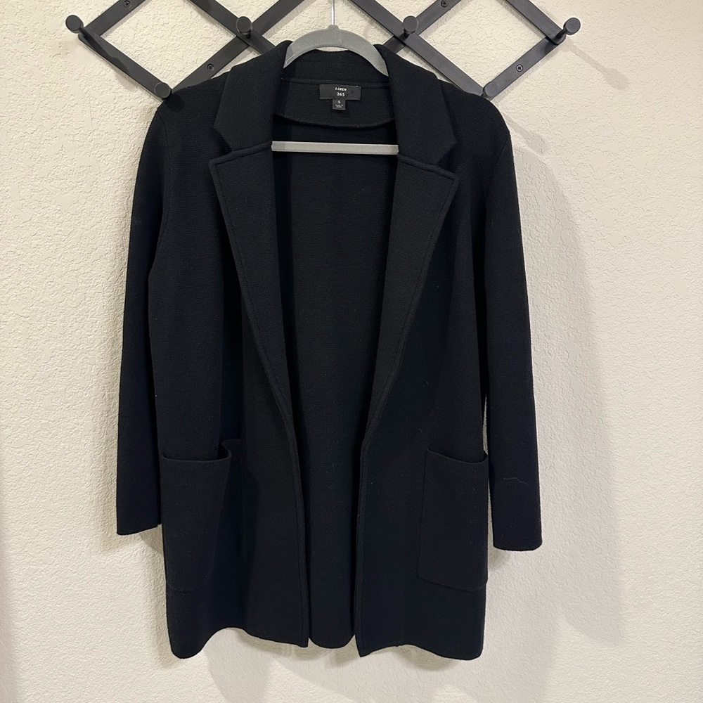 J. Crew 365 Open Front Sweater Blazer, Black